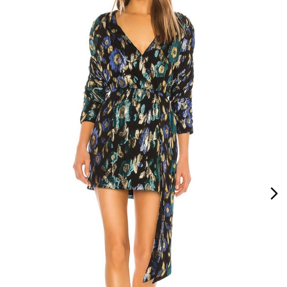 Lovers + Friends Durant black metallic mini dress in small